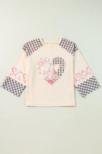 Load image into Gallery viewer, Plaid Heart Long Sleeve Blouse
