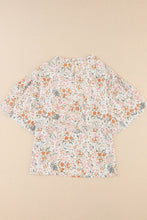 Load image into Gallery viewer, Multicolor Floral Print Wide Ruffle Sleeves Blouse | Tops/Blouses &amp; Shirts
