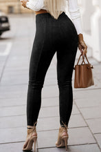 Load image into Gallery viewer, Skinny Leggings | Black High Waist Faux Suede
