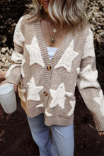 Load image into Gallery viewer, Khaki Star Pattern Winter Sweater with Pockets
