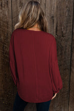 Load image into Gallery viewer, Faux Knit Jacquard Puffy Long Sleeve Top | Tops/Long Sleeve Tops
