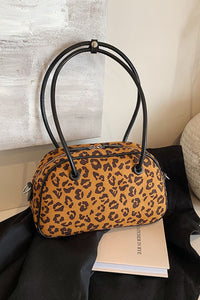 Leopard Suede Shoulder Bag