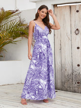 Load image into Gallery viewer, Maxi Dress | Printed Surplice Spaghetti Strap Dress
