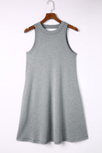 Load image into Gallery viewer, Knit Sleeveless Dress | Gray Crisscross Cut-Out Back Dress
