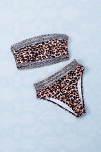 Load image into Gallery viewer, Leopard Print Bandeau Webbing High Waist Sexy Bikini Swimsuit | Swimwear/Bikinis
