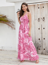 Load image into Gallery viewer, Maxi Dress | Printed Surplice Spaghetti Strap Dress
