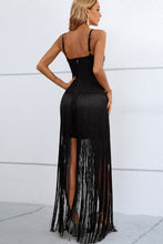 Load image into Gallery viewer, Cocktail Dress | Cutout Strappy Neck Fringe Dress
