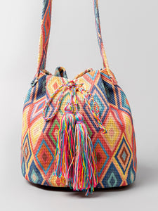 Fashion Handbag | Drawstring Tassel Geometric Shoulder Bag | handbag