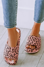 Load image into Gallery viewer, Pink Leopard Print Thick Sole Slip On Slippers | Shoes &amp; Bags/Slippers
