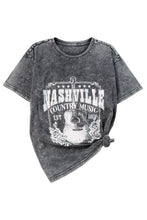 Load image into Gallery viewer, Gray Nashville Music City Graphic Mineral Washed Tee
