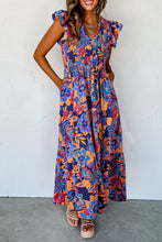 Load image into Gallery viewer, Maxi Dress | Floral V Neck Ruffle Tiered Dress
