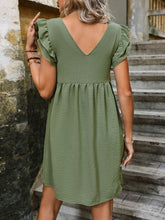 Load image into Gallery viewer, Sage Green Ruffled Cap Sleeve Dress
