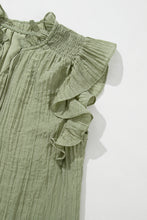 Load image into Gallery viewer, Flutter Sleeve Blouse | Mist Green V Neck Textured Top
