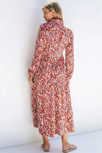 Print Long Sleeve Maxi Dress