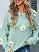 Load image into Gallery viewer, Flower Sweater | Round Neck Long Sleeves
