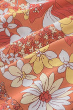 Load image into Gallery viewer, Orange Wide Flutter Sleeve Floral Dress | Dresses/Floral Dresses
