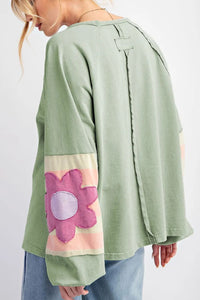 Flower Patch Balloon Sleeve Top