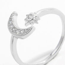 Load image into Gallery viewer, Fine Jewelry | 925 Sterling Silver Moon Open Ring | moon ring
