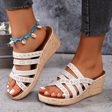 Load image into Gallery viewer, Wedge Sandals | PU Leather Crisscross
