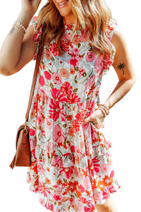 White Ruffled Tank Floral Dress | Dresses/Floral Dresses