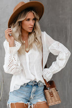 Load image into Gallery viewer, White Rekindle Eyelet Button Up Top
