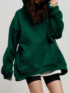 Pocketed Long Sleeve Hoodie | Dropped Shoulder