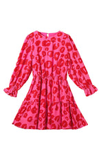 Load image into Gallery viewer, Rose Leopard Print Flounce Sleeve Ruffle Mini Dress | Dresses/Mini Dresses
