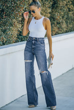 Load image into Gallery viewer, Sky Blue High Rise Ripped Straight Legs Loose Jeans | Bottoms/Jeans
