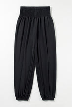 Load image into Gallery viewer, Black Smocked High Waist Joggers | Bottoms/Pants &amp; Culotte
