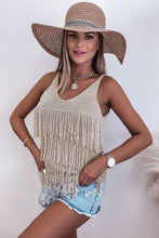 Load image into Gallery viewer, Fringed Knit Vest | Parchment Cowgirl Fashion Top
