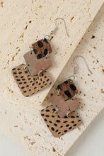 Load image into Gallery viewer, Drop Earrings | Leopard Color Block Layered
