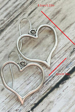 Load image into Gallery viewer, Silver Heart Earrings | Silvery Hook Drop Earrings
