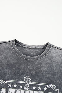 Gray Nashville Music City Graphic Mineral Washed Tee