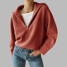 Load image into Gallery viewer, HaIf Zip Long Sleeve Knit Top
