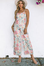 Load image into Gallery viewer, White Floral Spaghetti Straps Wide Leg Jumpsuit | Bottoms/Jumpsuits &amp; Rompers
