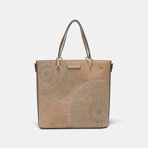 Metallic Embroidery Rhinestone Tote Bag