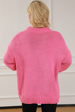 Load image into Gallery viewer, Rose Red Chunky Knit Turtle Neck Drop Shoulder Sweater | Tops/Sweaters &amp; Cardigans
