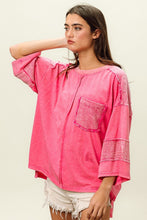 Load image into Gallery viewer, Hot Pink Top | High-Low Washed T-Shirt
