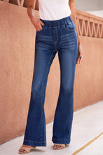 Load image into Gallery viewer, Blue High Rise Elastic Waist Flare Jeans | Bottoms/Jeans
