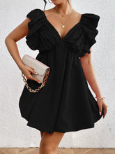 Load image into Gallery viewer, Mini Dress | Ruffled V-Neck Cap Sleeve Dress
