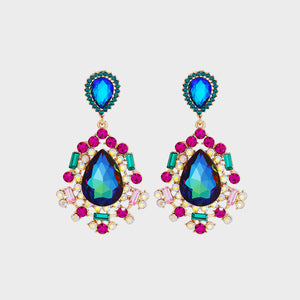 Teardrop Rhinestone Dangle Earrings