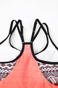 Pink Printed Lined Tankini Swimsuit | Swimwear/Tankinis