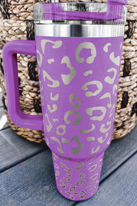 Double Insulated Cup | Purple Leopard Spotted Stainless