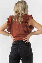 Load image into Gallery viewer, Flutter Sleeve Top | Red Sandalwood Sleeveless Blouse
