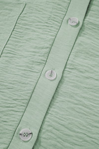 Loose Romper | Spinach Green Half Button Collared