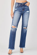 Load image into Gallery viewer, Risen Full Size Raw Hem Distressed Straight Jeans
