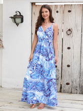 Load image into Gallery viewer, Maxi Dress | Printed Surplice Spaghetti Strap Dress
