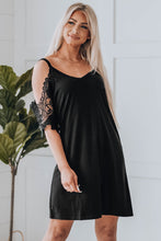 Load image into Gallery viewer, Black Cold Shoulder Mini Dress | Dresses/Mini Dresses
