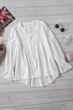 Load image into Gallery viewer, White Rekindle Eyelet Button Up Top
