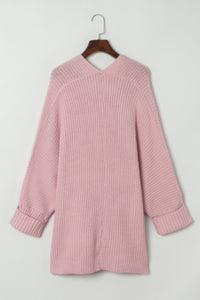 Pink Oversized Fold Over Sleeve Sweater Cardigan | Tops/Sweaters & Cardigans